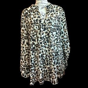 💜4/$25!!  Vintage DOTS Sheer long-sleeves shirt EUC! Like new!